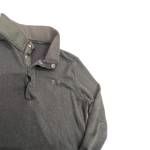 Under Armour Men's Golf ColdGear 1/4 Snap Pullover Long Sleeve Shirt Black‎ MD - Picture 2 of 6
